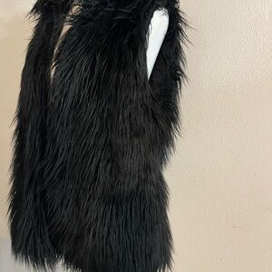Women's Black Faux Fur Vest